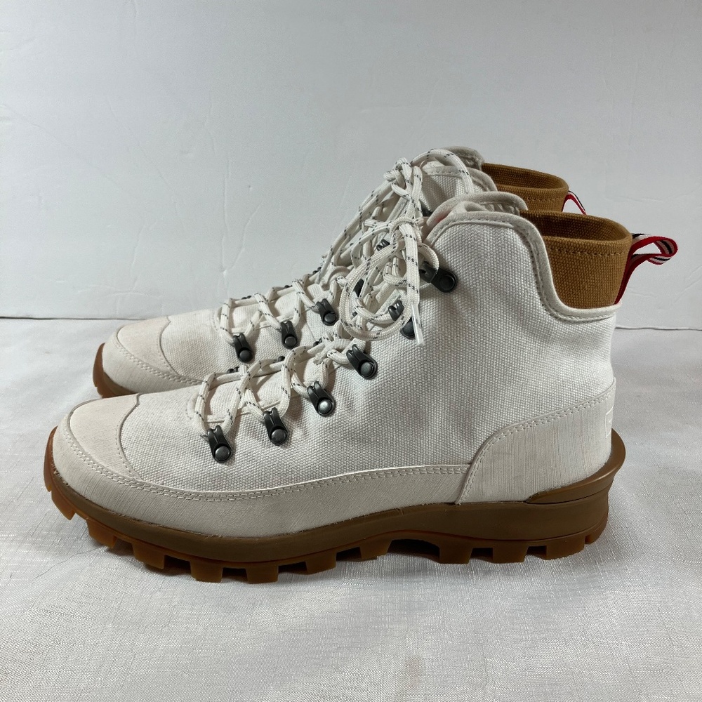 NWOT Hunter Desert Canvas Commando Boots, Off-White, Women's Size 11 - Picture 4 of 12